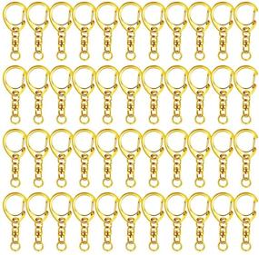 img 4 attached to 🔑 80 Pcs Keychain Clip D Snap Hook, Roctee Metal Key Ring with Chain Hooks for Lanyard Key Chain Crafting, DIY Crafts Keychain Carabiner Clip Hardware with Open Jump Ring in Gold