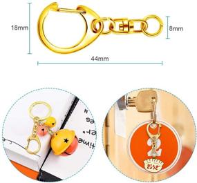 img 3 attached to 🔑 80 Pcs Keychain Clip D Snap Hook, Roctee Metal Key Ring with Chain Hooks for Lanyard Key Chain Crafting, DIY Crafts Keychain Carabiner Clip Hardware with Open Jump Ring in Gold