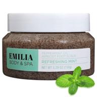 emilia foot scrubs - natural organic exfoliating scrub for body, hand &amp; foot - feet exfoliator with dead sea mineral salt + refreshing peppermint oil + apricot scrub - ideal for bath, pedicure &amp; cracked heel care logo