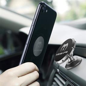 img 3 attached to 📱 Mosafe Magnetic Phone Car Mount: Universal Holder for Dashboard, 360° Adjustable Magnet Cell Phone Kit in Black