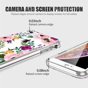 img 1 attached to 🌸 Stylish Floral iPhone 8 and iPhone 7 Case with Screen Protector - LUHOURI Clear Protective Hard Case with Slim TPU Bumper Cover for Girls and Women