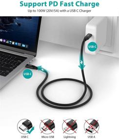 img 3 attached to 💨 Кабель USB C к USB C 3.1 Gen 2 высокой скорости: передача данных 10 Гбит/с, вывод видео 4K, быстрая зарядка 100W PD - Thunderbolt 3, MacBook Pro, iPad Pro, Galaxy S21, Google Pixel - 3.3 фута