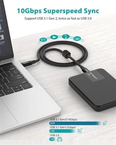 img 2 attached to 💨 Кабель USB C к USB C 3.1 Gen 2 высокой скорости: передача данных 10 Гбит/с, вывод видео 4K, быстрая зарядка 100W PD - Thunderbolt 3, MacBook Pro, iPad Pro, Galaxy S21, Google Pixel - 3.3 фута