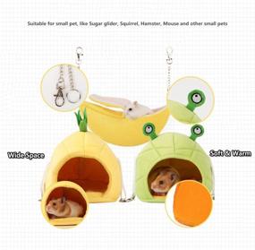img 1 attached to 🍍 Pineapple Hammock: Sugar Glider Cage Accessories, Hamster Bed, House Toy for Small Animals Such as Sugar Gliders, Squirrels, Rats, and Hamsters - Perfect for Playing and Sleeping