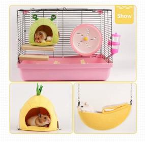 img 2 attached to 🍍 Pineapple Hammock: Sugar Glider Cage Accessories, Hamster Bed, House Toy for Small Animals Such as Sugar Gliders, Squirrels, Rats, and Hamsters - Perfect for Playing and Sleeping