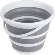 🪣 brookstone bkh1368 10l slim collapsible bucket - versatile for car or home washing, fishing, camping - space saving design, round/white logo