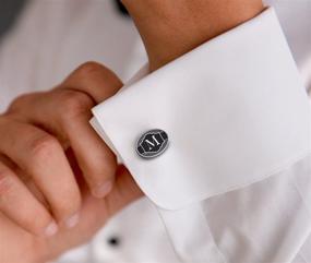 img 3 attached to Lillian Rose Monogram Letter Cufflinks