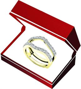 img 1 attached to 💍 Dazzlingrock Collection 1.60 Carat (ctw) 14K Gold Round Cut CZ Women's Wedding Enhancer Guard Double Ring