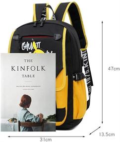 img 3 attached to 🎒 Stylish Computer School Backpack with USB Port, Travel Business Work Backpack Featuring Cartoon Luminous Pikachu Pattern (8th Edition, Black)