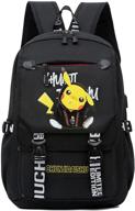 🎒 stylish computer school backpack with usb port, travel business work backpack featuring cartoon luminous pikachu pattern (8th edition, black) logo