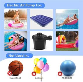 img 1 attached to 🔌 High Power Electric Air Pump for Quick Inflation/Deflation of Inflatable Cushions, Mattress Beds, Swimming Ring, Pool Float - 3 Nozzles, 110-220V, Black
