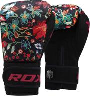 rdx women boxing gloves: muay thai flora skin ladies mitts for training, sparring, and kickboxing логотип