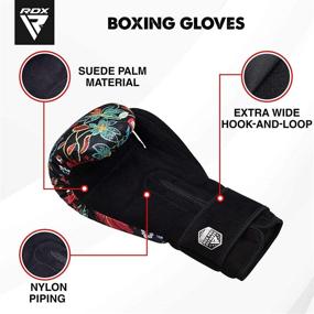 img 2 attached to RDX Women Boxing Gloves: Muay Thai Flora Skin Ladies Mitts for Training, Sparring, and Kickboxing