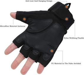 img 2 attached to Hikeman Fingerless Motorcycle Gloves: Tactical Hard Shell Knuckles Gear for Shooting, Hunting, Paintball, Driving, and More