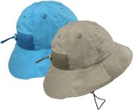 kids 2pc pack sun hat with spf 50+ uv protection and breathable material - n'ice caps logo