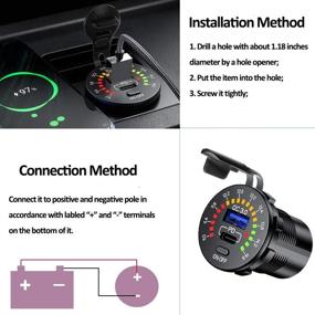 img 2 attached to 🔌 Ideal iMESTOU PD & QC3.0 USB Automobile Charger: Dual Power Outlets with Voltmeter & Switch 12V/24V for Motorcycles, Marines, UTV, RV and More!