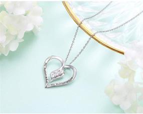 img 3 attached to 925 Sterling Silver Engraved Pendant Necklace - Always My Mother Forever My Friend/I Love You 🌙 to The Moon and Back. Ideal Christmas Gift for Women, Girls, Mom, Wife, Daughter. Love Heart Necklaces