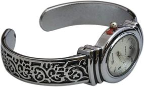 img 1 attached to ⌚ Geneva Women's Oxidized Scroll Design Cuff Watch: Elegant Hinged Fashion Timepiece with White Dial (Model W9132)