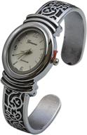 ⌚ geneva women's oxidized scroll design cuff watch: elegant hinged fashion timepiece with white dial (model w9132) logo