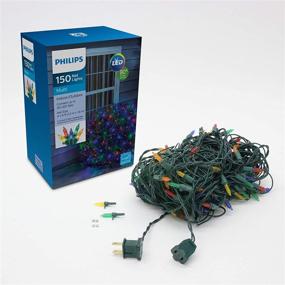 img 4 attached to UL Listed Philips 150 LED Multicolor Faceted Mini Net Lights on Green Wire - Suitable for Indoor/Outdoor Use - 6' by 4' Lighted Area - String Lights Ideal for Christmas Decoration