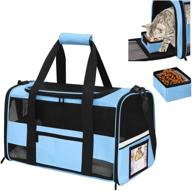 🐾 sapine pet carrier airline approved with bonus bowl, id card, reflective strip - ideal cat & dog travel carrier for small-medium pets - soft-sided & portable logo