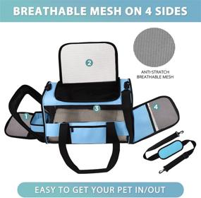 img 3 attached to 🐾 Sapine Pet Carrier Airline Approved with Bonus Bowl, ID Card, Reflective Strip - Ideal Cat & Dog Travel Carrier for Small-Medium Pets - Soft-Sided & Portable