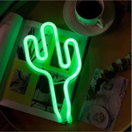 ldgj neon sign bolt led wall light - battery and usb operated blue lightning neon signs for home, kids room, bar, party, christmas, wedding - popular green cactus design логотип