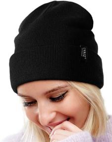 img 4 attached to Stylish Unisex Winter Knitted Beanie: Slouchy Cuffed Rib Knit Watch Hat with Acrylic, Ideal for Men and Women