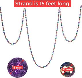 img 2 attached to 🎄 15-Foot Klikel Red Green and Gold Multi-Color Beaded Garland with Glitter - Perfect for Christmas Tree Decoration