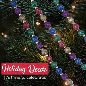 img 3 attached to 🎄 15-Foot Klikel Red Green and Gold Multi-Color Beaded Garland with Glitter - Perfect for Christmas Tree Decoration