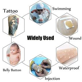 img 1 attached to 💧 Gozahad Tattoo Aftercare Bandage, 6x1 Yard Roll, Clear Adhesive Wrap Second Skin Waterproof Film Transparent Product Bandages for Tattoos