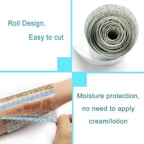 img 3 attached to 💧 Gozahad Tattoo Aftercare Bandage, 6x1 Yard Roll, Clear Adhesive Wrap Second Skin Waterproof Film Transparent Product Bandages for Tattoos