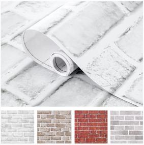 img 4 attached to Coavas White Brick Wallpaper Peel and Stick - Christmas Fireplace Faux Chimney Paper 17.5x118.1 Inches - Perfect for Bedroom, Faux Brick Kitchen Cabinets Backsplash, Laundry Accent Walls, Classroom - Size: 44.5x300cm