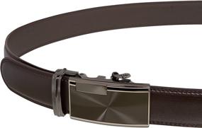 img 3 attached to 👔 Black Leather Ratchet Dress Belt - Premium Men's Accessories by Imperial