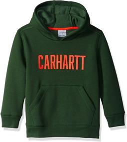 img 1 attached to Quality and Style Combined: Carhartt Boys' Hooded Long Sleeve Sweatshirt
