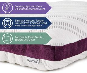 img 2 attached to Enhance Your Sleep Comfort with Perfect Cloud Lavender Bliss Oil-Infused 💤 Memory Foam Bed Pillow - Queen Size, 5.5-inch Air-Infused and Breathable Medium-Loft
