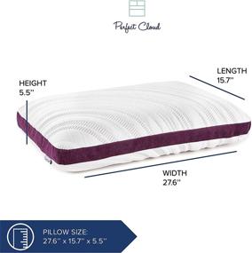 img 1 attached to Enhance Your Sleep Comfort with Perfect Cloud Lavender Bliss Oil-Infused 💤 Memory Foam Bed Pillow - Queen Size, 5.5-inch Air-Infused and Breathable Medium-Loft