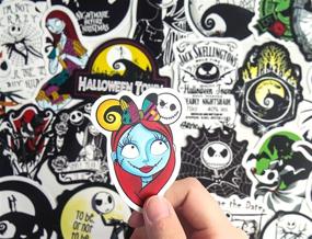 img 3 attached to 🎃 Spooky Stickers for Halloween: The Nightmare Before Christmas Vinyl Decals [50PCS] for Water Bottles, Teens, and Laptops -Waterproof, Tim Burton Inspired Designs!