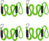 dirtech 4 feet green dockline: bungee boat dock lines with hook - efficient mooring rope for various watercrafts - boating accessories for kayak, jet ski, pontoon, canoe & more логотип