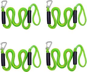 img 4 attached to Dirtech 4 Feet Green Dockline: Bungee Boat Dock Lines with Hook - Efficient Mooring Rope for Various Watercrafts - Boating Accessories for Kayak, Jet Ski, Pontoon, Canoe & More