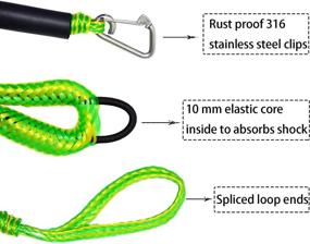 img 3 attached to Dirtech 4 Feet Green Dockline: Bungee Boat Dock Lines with Hook - Efficient Mooring Rope for Various Watercrafts - Boating Accessories for Kayak, Jet Ski, Pontoon, Canoe & More