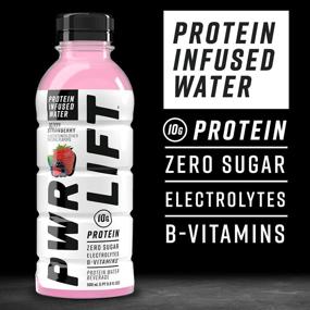 img 3 attached to 🍓 PWR LIFT Berry Strawberry Whey Protein Water Sports Drink: Keto, Vitamin B, Electrolytes, Zero Sugar, 10g Protein, Post-Workout Energy Beverage, 16.9oz (Pack of 12)