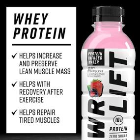 img 1 attached to 🍓 PWR LIFT Berry Strawberry Whey Protein Water Sports Drink: Keto, Vitamin B, Electrolytes, Zero Sugar, 10g Protein, Post-Workout Energy Beverage, 16.9oz (Pack of 12)