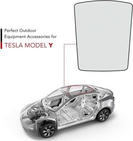 img 3 attached to 🌞 Улучшение комфорта и защита: Tesla Model Y Занавеска для стеклянной крыши от солнца с ультрафиолетовой и теплоизоляцией, серого цвета, комплект из 2 шт.