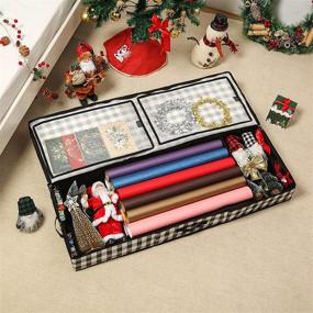 img 4 attached to 🎁 Ultimate Wrapping Paper Storage Container: Organize Wrapping Essentials up to 40" Rolls with Seckon Under-Bed Organizer!