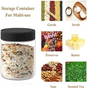 img 1 attached to 🔌 6 Pack of 8 Oz Clear Plastic Jars with Black Lids – Ideal Refillable Kitchen Storage Containers for Dry Food, Coffee, Nuts, and More