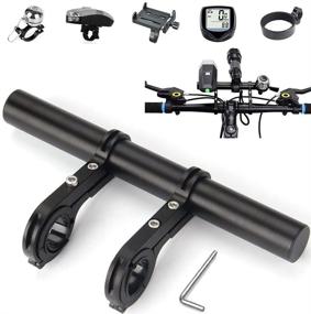 img 4 attached to Bike Multi-purpose Extension Bracket for PXIRANZR - Aluminum Alloy Handlebar Extender with Double-clamp Design, Ideal for Stopwatch, Flashlight, and More