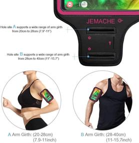 img 1 attached to 🏋️ Waterproof Workout Armband for Samsung Galaxy A51 A50 A20, JEMACHE Gym Running Exercise Arm Band with Key Holder - Rosy