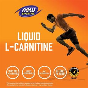 img 2 attached to 🍊 NOW Sports Nutrition L-Carnitine Жидкость: Улучшенное Усвоение, Цитрусовый Вкус, Бутылка 32 унции