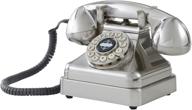 📞 crosley cr62-bc kettle classic desk phone featuring enhanced push button technology in brushed chrome finish logo